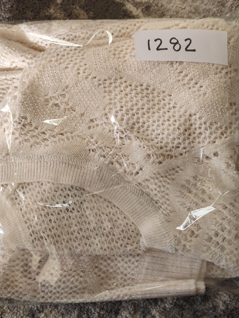 American Eagle Outfitters Crochet Henley Top Shirt Ivory XL/TG Knit See Through - Picture 9 of 9